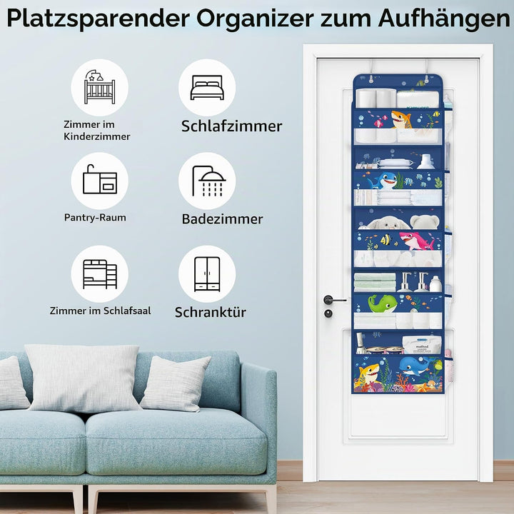 Clastyle Meereslebewesen Tür Hängeaufbewahrung Fisch Hängeorganizer für Camping Bad Schrank Schlafzi