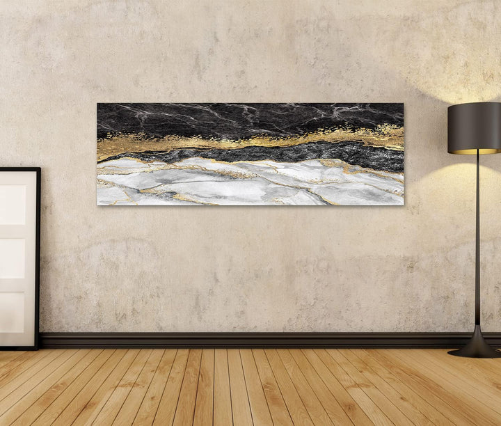 islandburner Bild auf Leinwand Abstrakter Hintergrund Kreative Textur Aus Marmor Und Goldfolie Dekor
