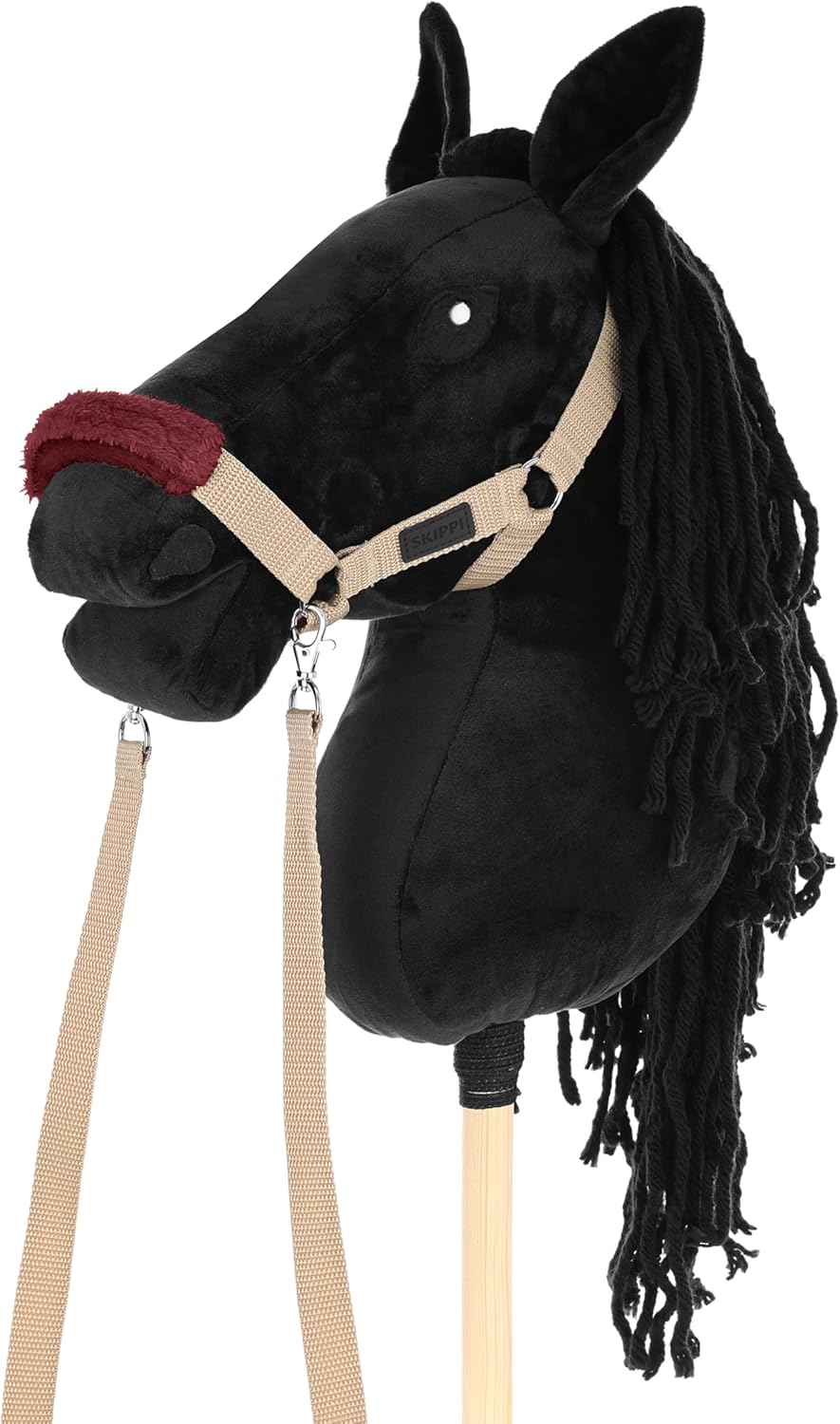 SKIPPI Halfter für Hobby Horse - Beige, Hobby Horse Zubehör, Zügeln und 2 Polster im Set, Universalg