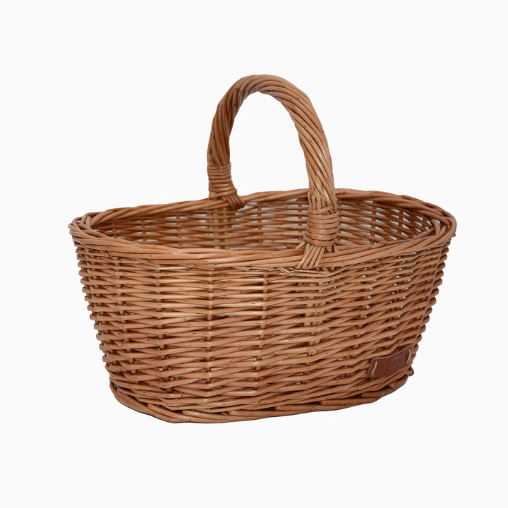 UNUS Weidenkorb Picknickkorb Einkaufskorb Henkelkorb 36x16x26cm(LxHxB) braun Braun mittel, Braun mit