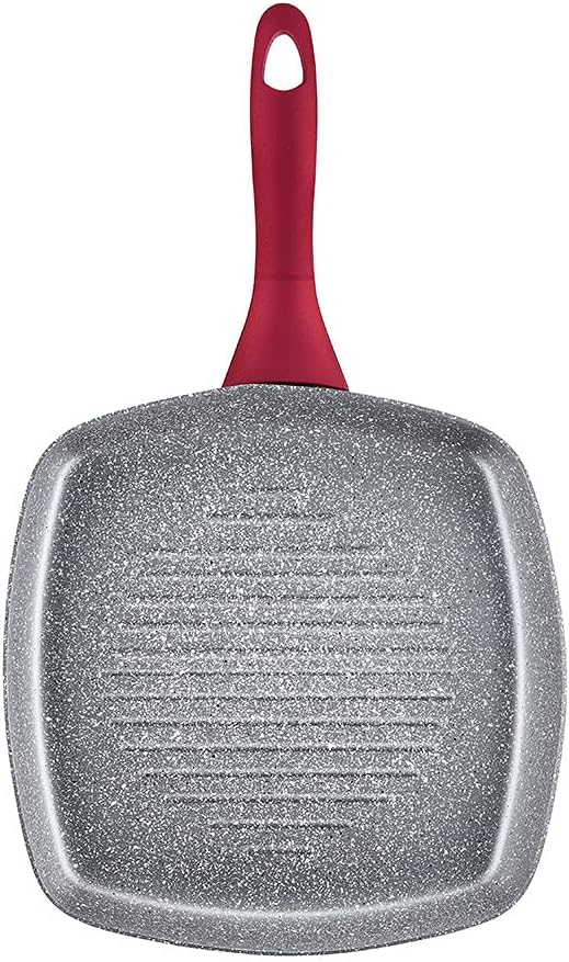 AMBITION Grillpfanne 26 cm Jasper Bratpfanne aus Aluminium antihaft alle Herdarten Induktionspfanne,