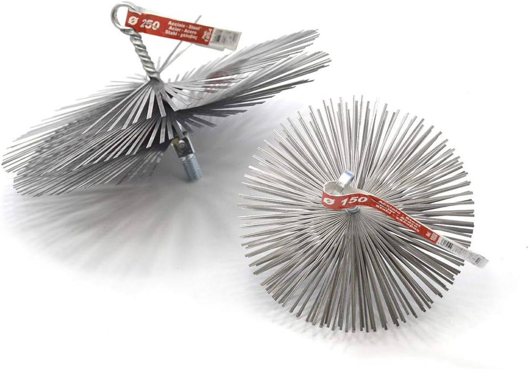 PYRO FEU 862595 Igel, Schornsteinfegerkopf, Stahl, 150 mm, metrisches Gewinde 12, Grau, 150 mm