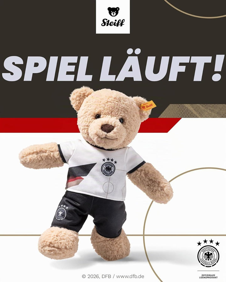 Steiff Kuscheltier Ben Teddybär DFB-Edition, Süsses Fussball Stofftier im Deutschland-Trikot, Kinder
