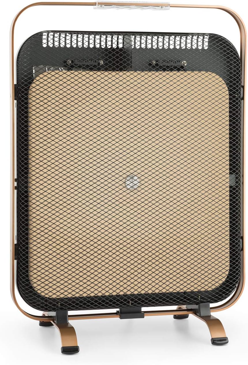Klarstein HeatPal Marble Blackline Infrarot-Heizung mit Thermostat - mobiles Heizgerät, Standheizger