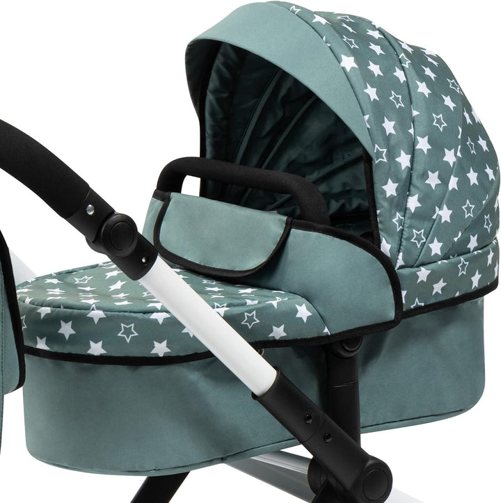 Bayer Design 17058AA Puppenwagen Xeo mit Tasche, höhenverstellbarer Griff, Schwenkschieber, wandelba