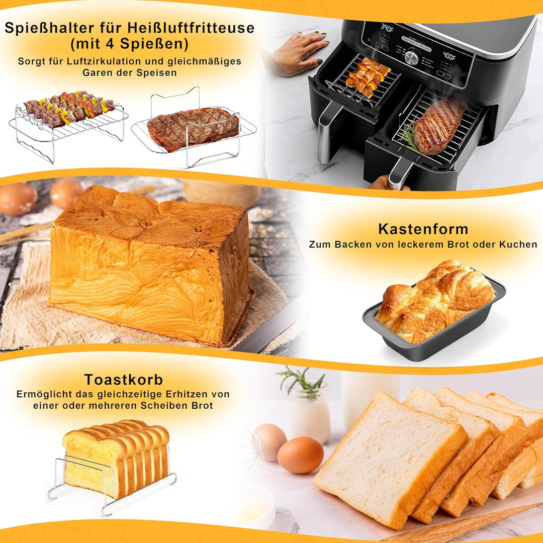 Ninja Heissluftfritteuse Zubehör, Airfryer Zubehör für Ninja Foodi Max Dual Zone AF300EU AF400EU AF5
