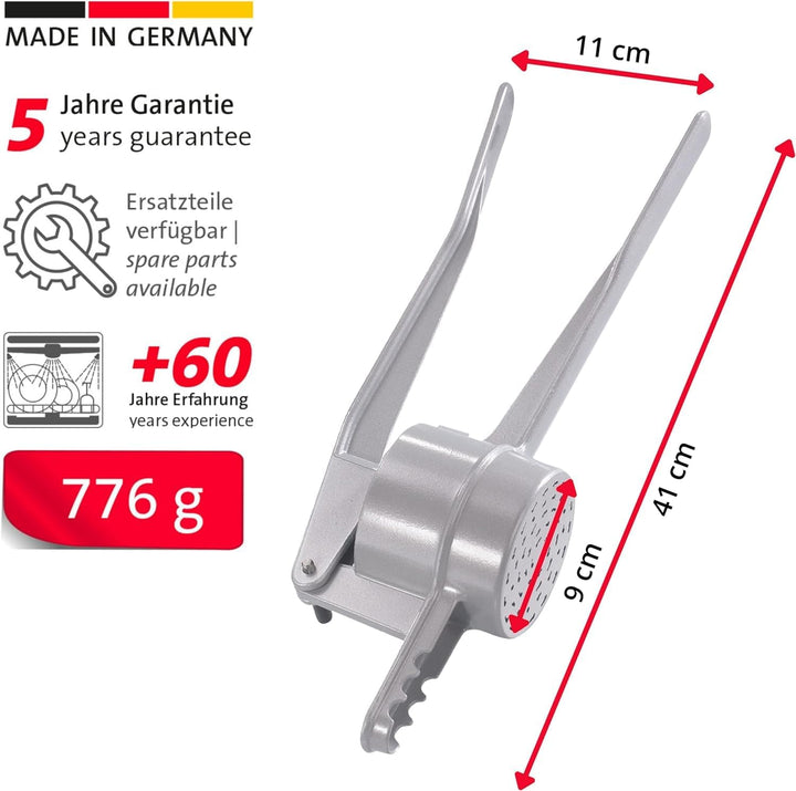 Westmark Spätzle-/Kartoffelpresse, Traditionelle Lochung für Spätzle wie Handgemacht, Aluminiumdruck