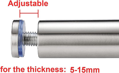 100x Qrity Abstandshalter Montagekleinteile Werbeglas Acryl Abstandshalter, Edelstahl Abstandshalter