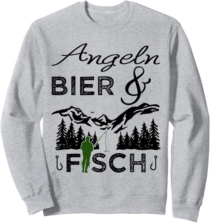 Angeln | Angeln Bier & Fisch | Lustiges Angelrute Angler Sweatshirt