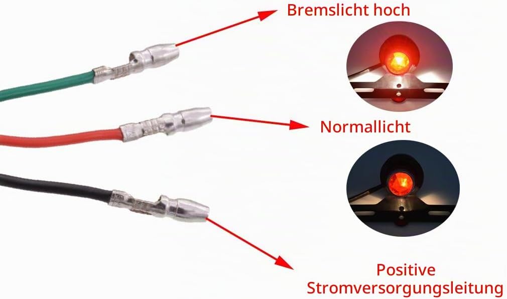KATUR Motorrad-Kennzeichenhalter, Bremslicht, Rücklicht, Bremslicht, Lampe für Harley Chopper Cruise