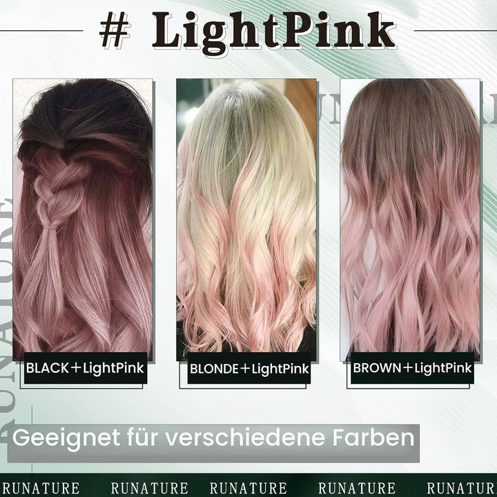 RUNATURE Bonding Echthaar Extensions Pink 45cm Remy Rosa Haarverlängerungen Keratin Echthaar U Tip E