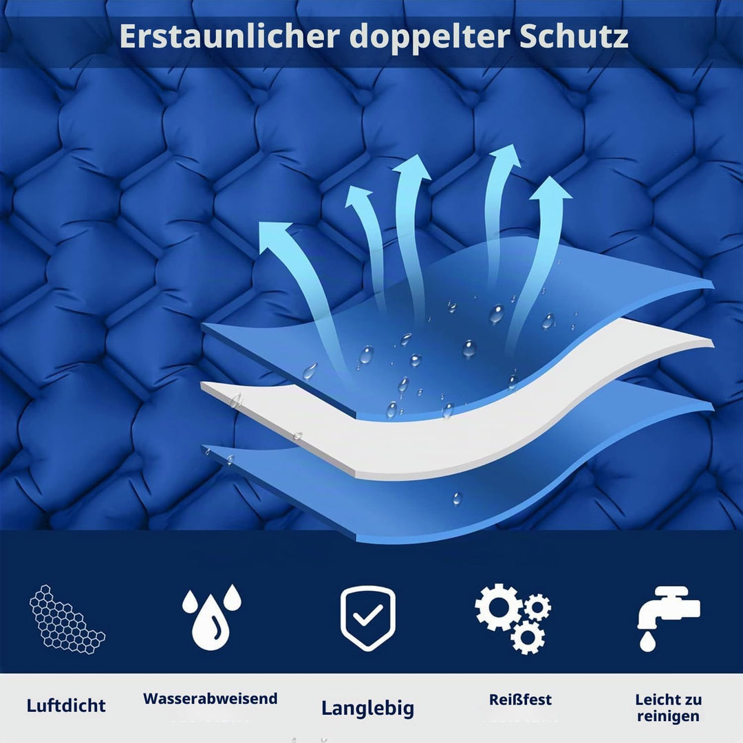 Isomatte Camping, Aufblasbare Isomatte Ultraleicht, Sleeping Isomatte mit Kissen &amp; Fusspumpe, Kompak