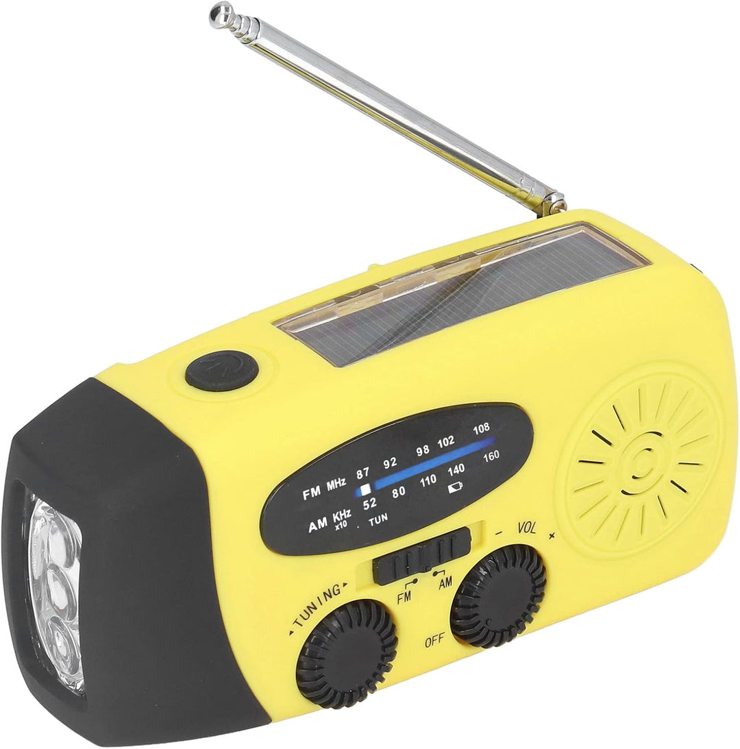ASHATA Emergency Solar Radio, Notfall-Wetterradio Handkurbel FM/AM/WB NOAA mit Solarladung und Tasch
