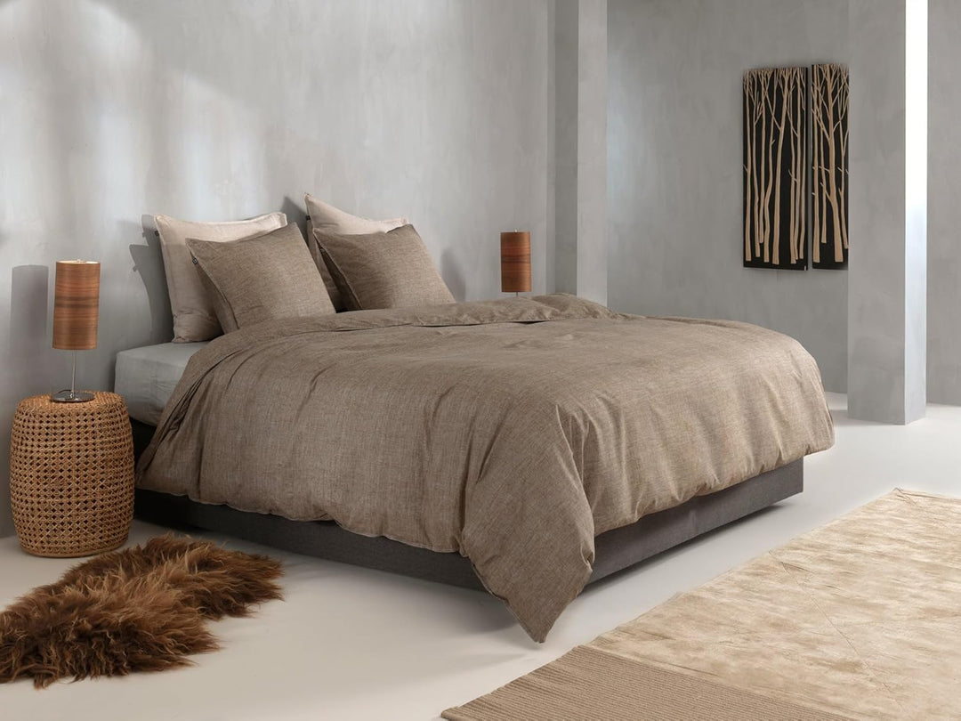 Zohome Lino Bettbezug - 135x200-220 cm – Baumwolle – Hochwertige Bettwäsche mit Uni Motiv – Weich, A