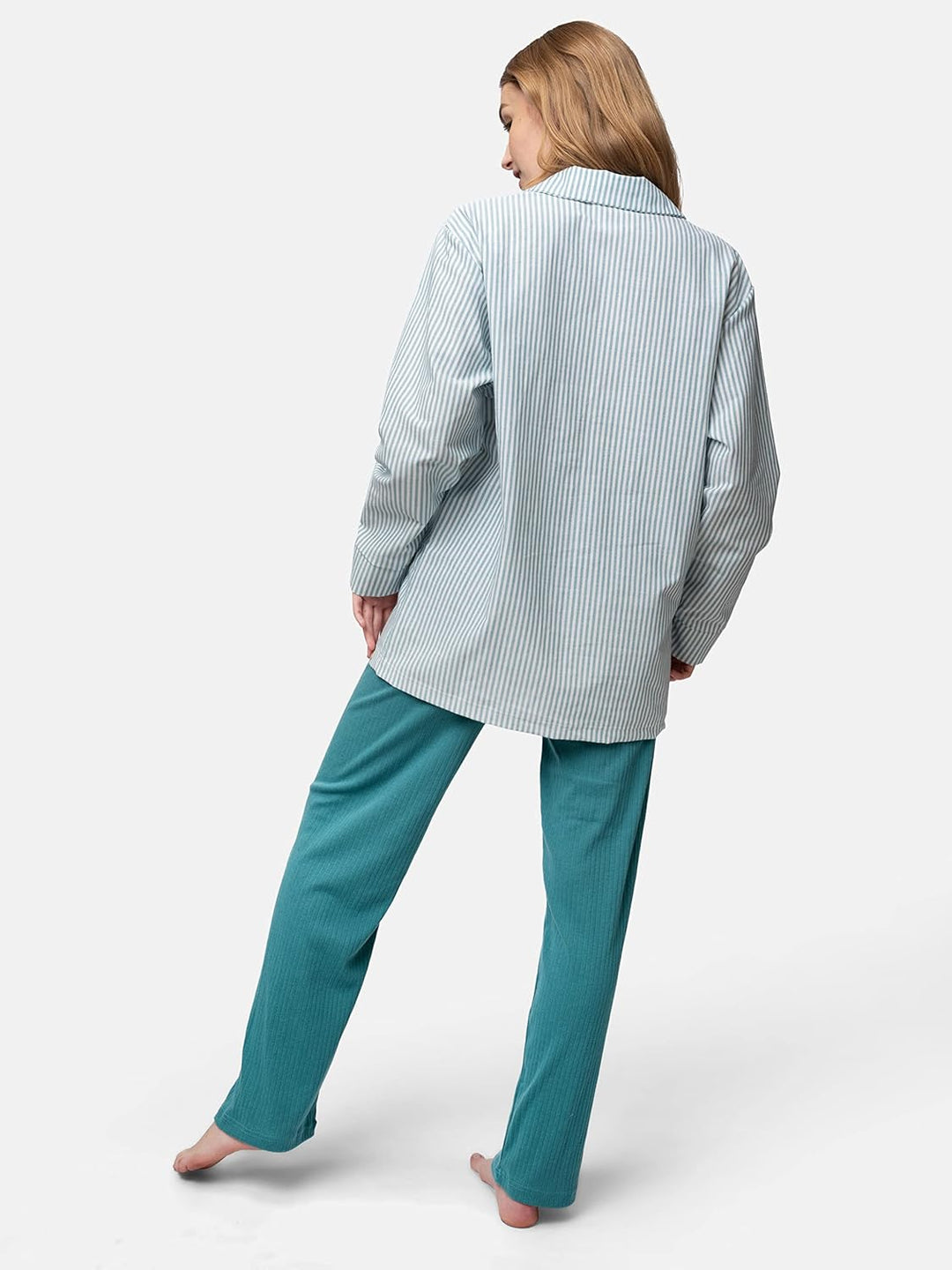 greenjama Damen Pyjama-Hemd, GOTS-Zertifiziert Pyjamaoberteil 40 Topaz, 40 Topaz
