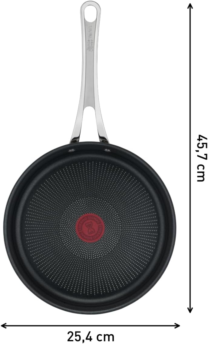 Jamie Oliver by Tefal Cook's Classics Schmorpfanne mit Deckel 24 cm, Antihaft, Induktionstauglich, B