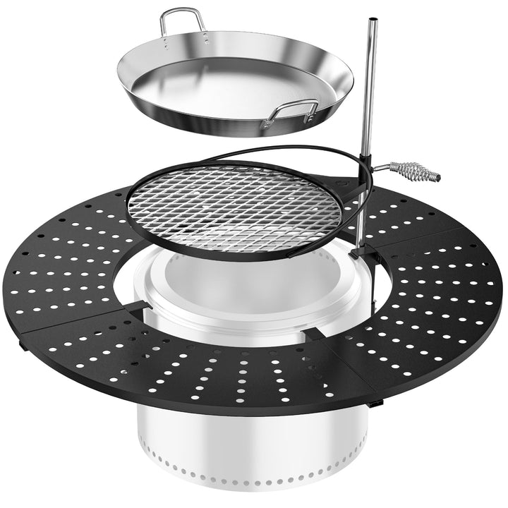 onlyfire 3-in-1 Feuerstelle Surround Tischplatte für Solo Stove Bonfire 49,5cm, Höhenverstellbar & 3