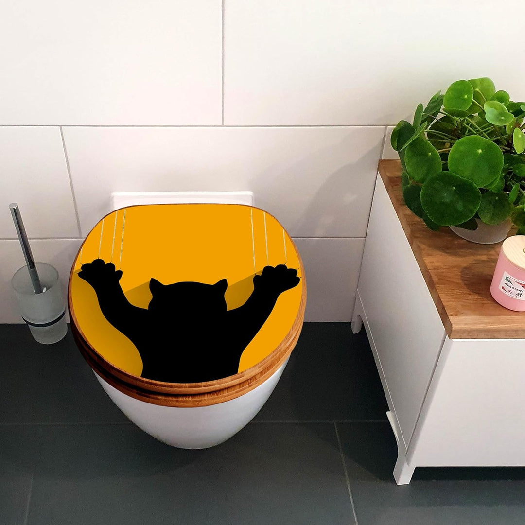 banjado Design WC Sitz Bambus Absenkautomatik 45,8x37,5cm - Toilettendeckel mit Absenkautomatik Holz