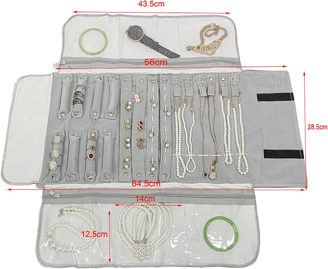 Rolltasche für Schmuck Organizer, Faltrolle für Juweliere, grosse Kapazität und praktisch tragbar, f