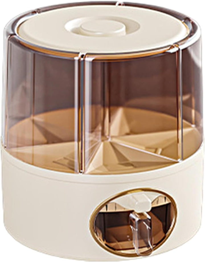 Generisch - 6-Grid Rotating Food Dispenser | Modern Rotating Storage | Multi-Compartment Grain Dispe