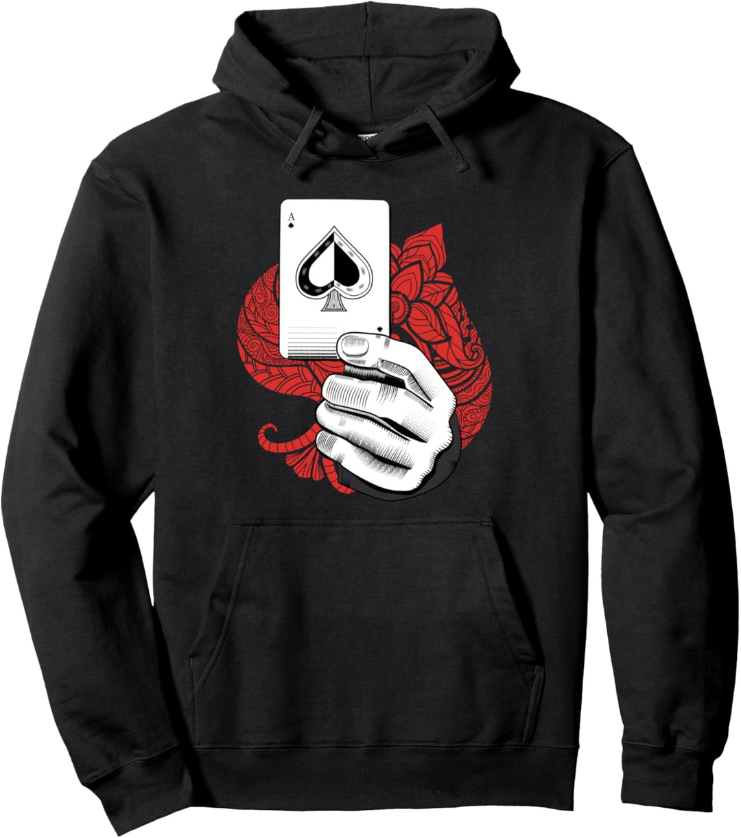 Ass Pik Poker Pokerspieler Kartenspiel Kartenspieler Spieler Pullover Hoodie