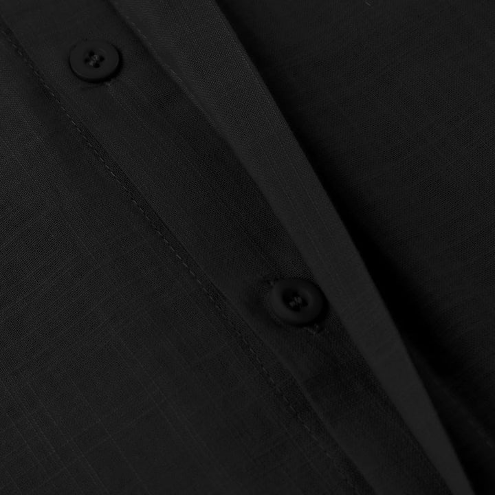 YAOBAOLE Leinenhemd für Herren, Casual, Sommerhemd, leicht, lange Ärmel, Knöpfe, Mao-Kragen, Strand,