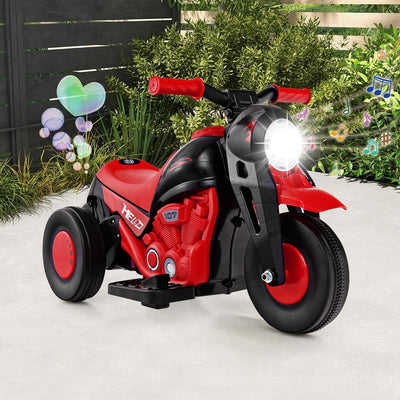 COSTWAY Kinder Motorrad, mit Seifenblasenmaschine, 6V Elektro Motorrad mit Musik und LED Scheinwerfe