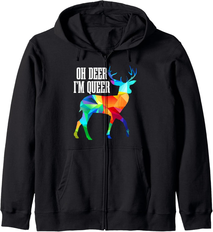 Oh Deer I'm Queer LGBTQ Gay Pride Monat Regenbogenflagge LGBT Kapuzenjacke