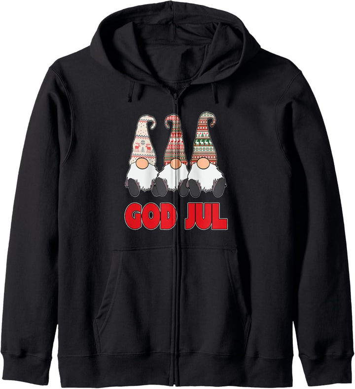 3 nordische Zwerge Gnome Jul Schwedisch Norweger Weihnachten Kapuzenjacke