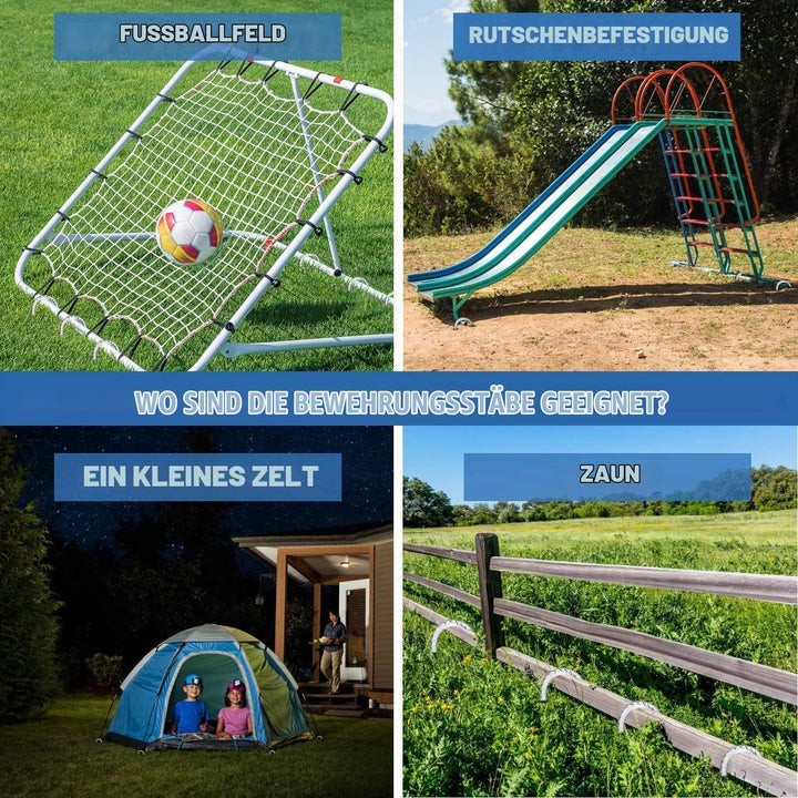 KAHEIGN 8Pcs Bodenanker Verzinkte Zeltnägel Garten Erdanker, 40cm Verzinkte Bodenanker Garten Hering