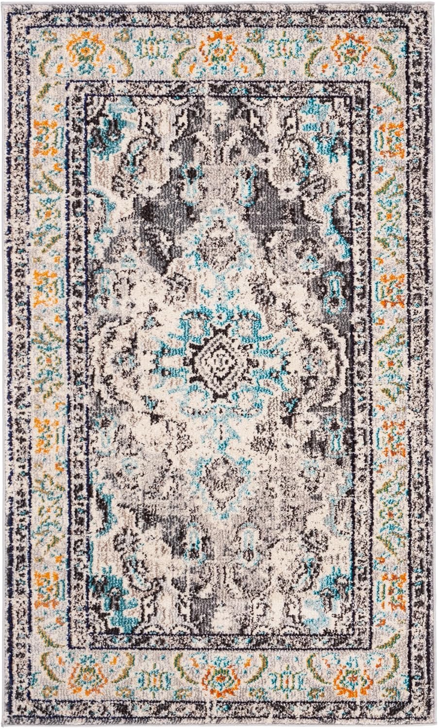 SAFAVIEH Boho Chic Teppich für Wohnzimmer, Esszimmer, Schlafzimmer - Monaco Collection, Kurzer Flor,