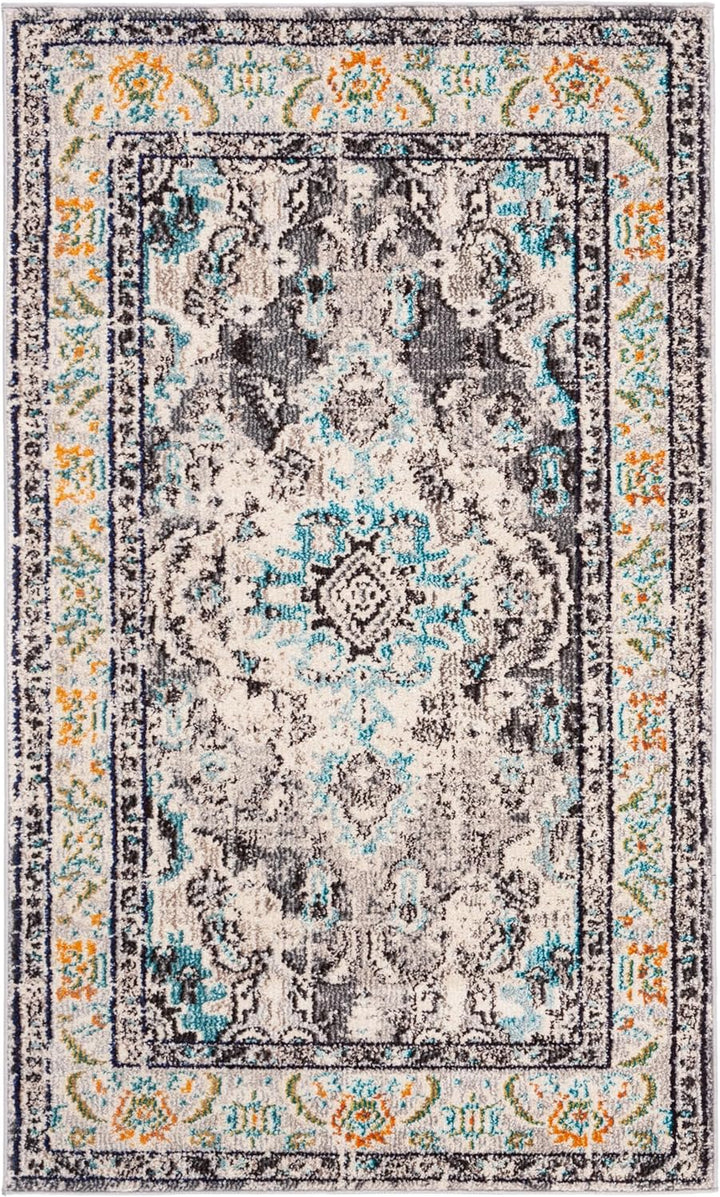 SAFAVIEH Boho Chic Teppich für Wohnzimmer, Esszimmer, Schlafzimmer - Monaco Collection, Kurzer Flor,