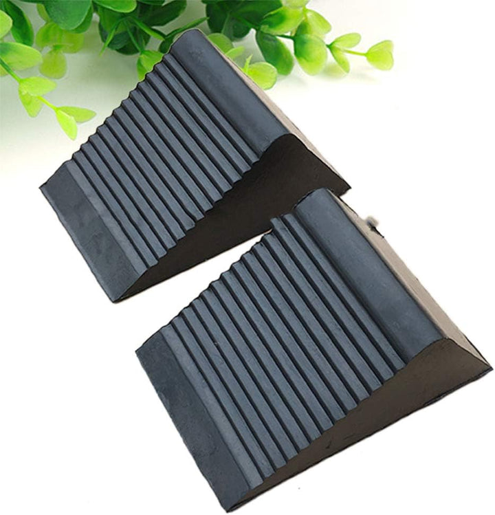 Yardwe 2 STÜCKE Tragbare Gummi bremskeile Auto Rad Stopper Rad Keile für LKW Fahrzeug (schwarz)