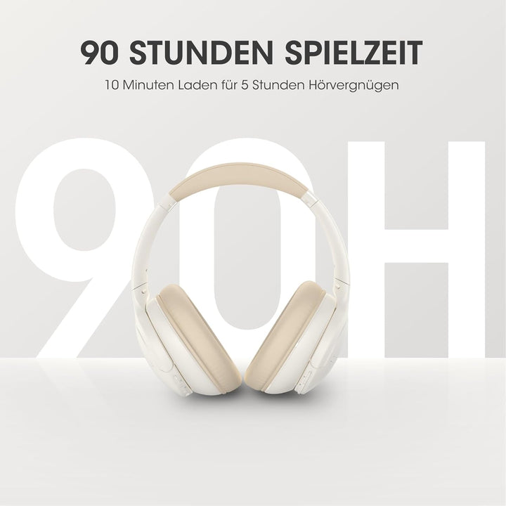 DOQAUS Bluetooth Kopfhörer Over-Ear Bis zu 90 Std,Kopfhörer Over Ear mit 3 EQ-Modi, HiFi-Stereo Falt