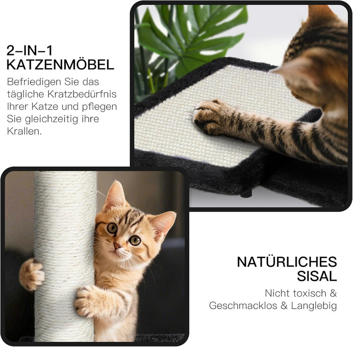 Zvonema Kletterwand Katzen, Katzen Wandelemente 10-teilig, Stabiler Holz Katzenwand, Bequem Plüsch K