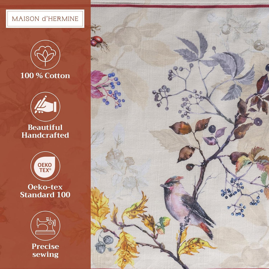 Maison d' Hermine Stoff-Tischsets, 100% Baumwolle Set mit 4, 33cm x 48cm dekoratives, waschbares Ost