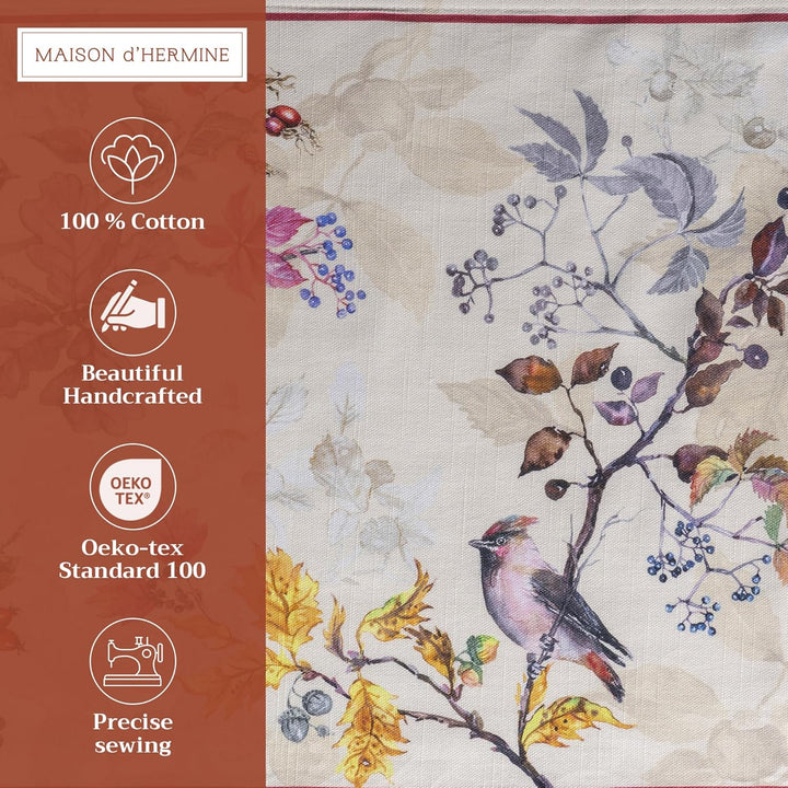 Maison d' Hermine Stoff-Tischsets, 100% Baumwolle Set mit 4, 33cm x 48cm dekoratives, waschbares Ost