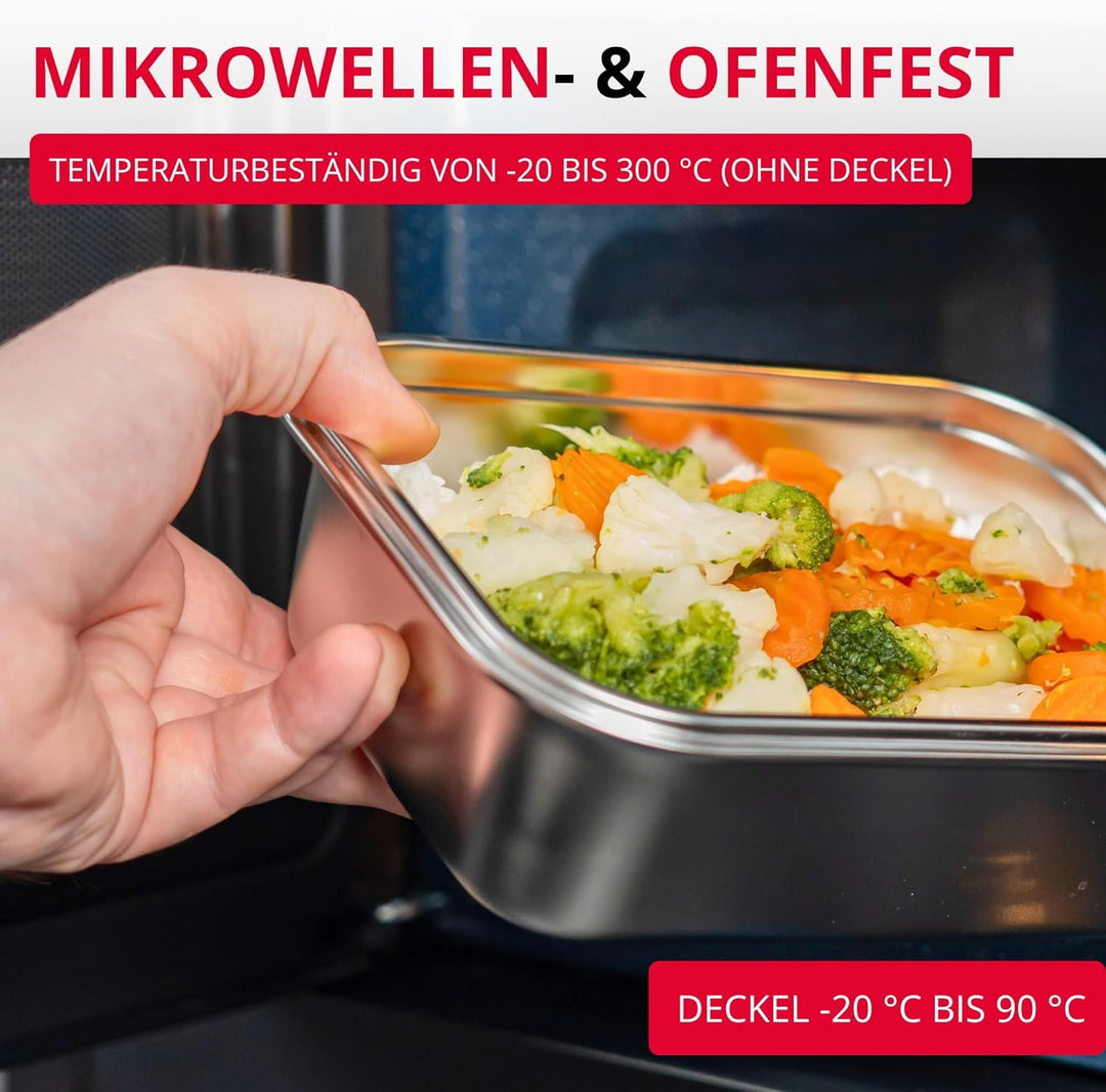 Westmark Edelstahl Lunchbox – Auslaufsichere Brotdose – Mikrowellen- & Ofenfest, BPA-frei – Bento Bo
