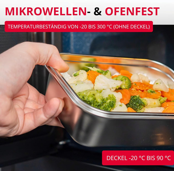 Westmark Edelstahl Lunchbox – Auslaufsichere Brotdose – Mikrowellen- & Ofenfest, BPA-frei – Bento Bo