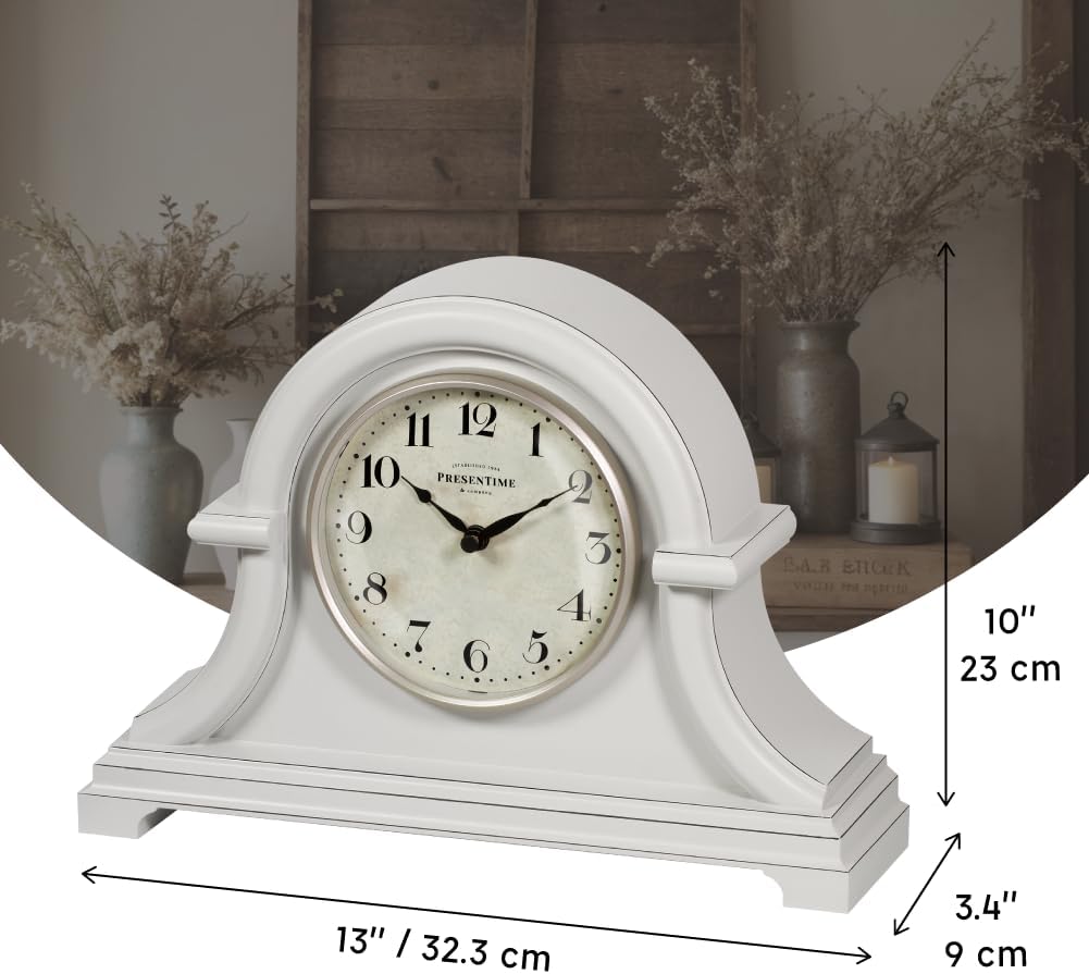 Presentime &amp; Co. Vintage Farmhouse Kaminuhr Serie, Napoleon Schreibtisch- und Regaluhr, 33 x 25,4 cm