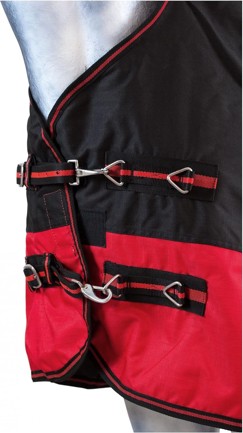 RL24 - Weidedecke High Neck Polarfleecefutter 600D BASICLINE schwarz/rot 85cm Schwarz/Rot (Altes Mod
