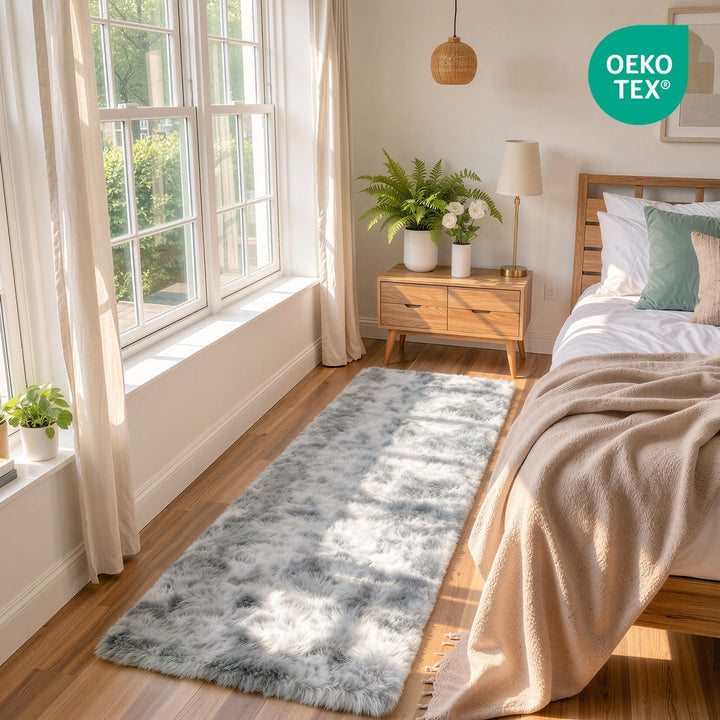 MARATIP Plüsch Teppich,Flauschiger Teppich Rund,grosse Grösse modernes Wohnzimmer,Kinder Mädchen,wei