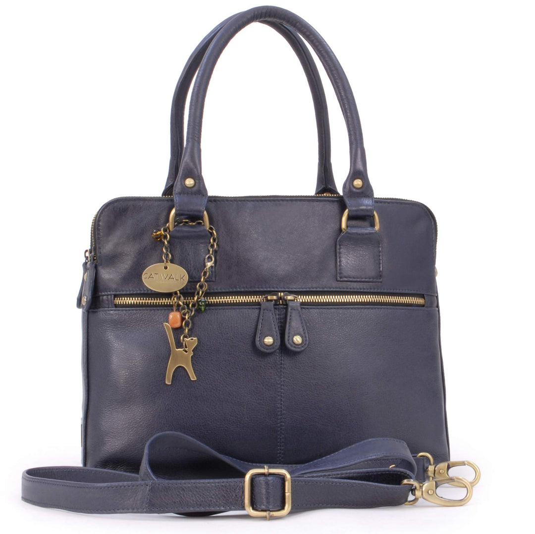 Catwalk Collection Handbags - Leder - Grosse Schultertragetasche/Umhängetasche/Shopper/Tote - Handta