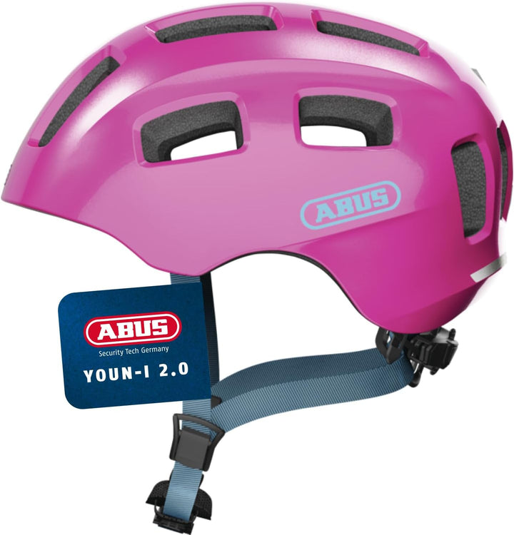 ABUS Fahrradhelm Youn-I 2.0 - mit Licht für Kinder, Jugendliche und junge Erwachsene - für Mädels un