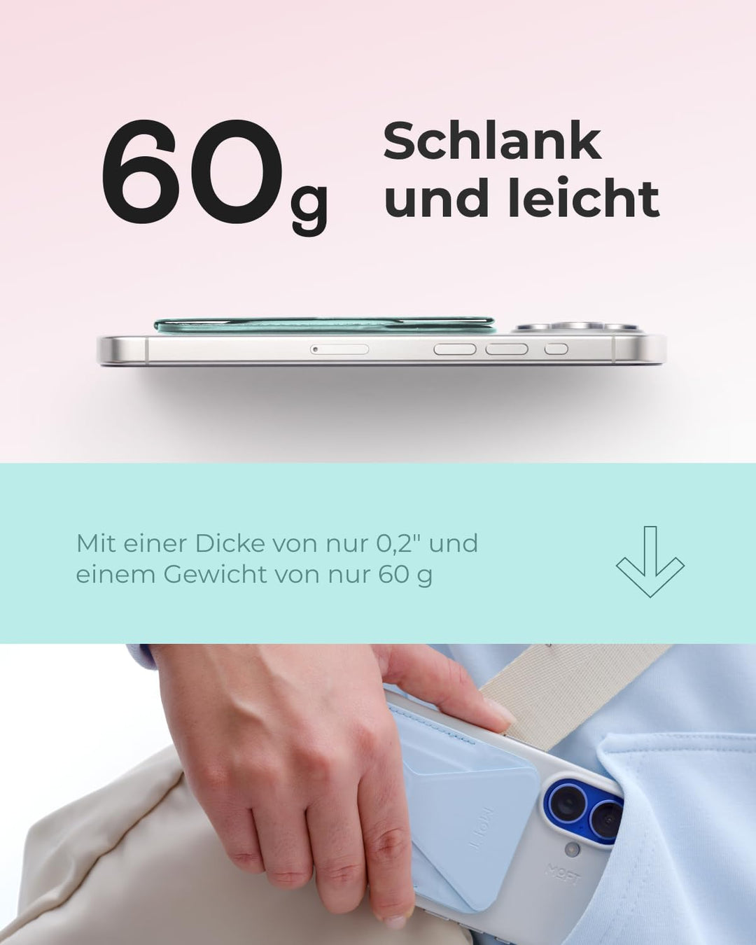 MOFT Magnetischer Wallet Ständer für iPhone 17/16/15/14/13/12 Serie Kompatibel mit MagSafe, MOVAS Ve
