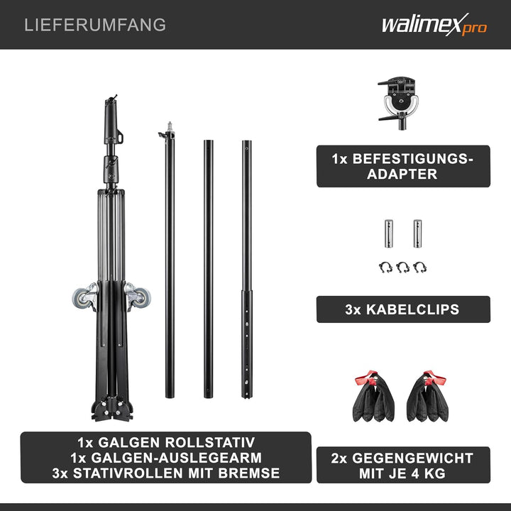 Walimex Pro Galgen-Rollstativ mit