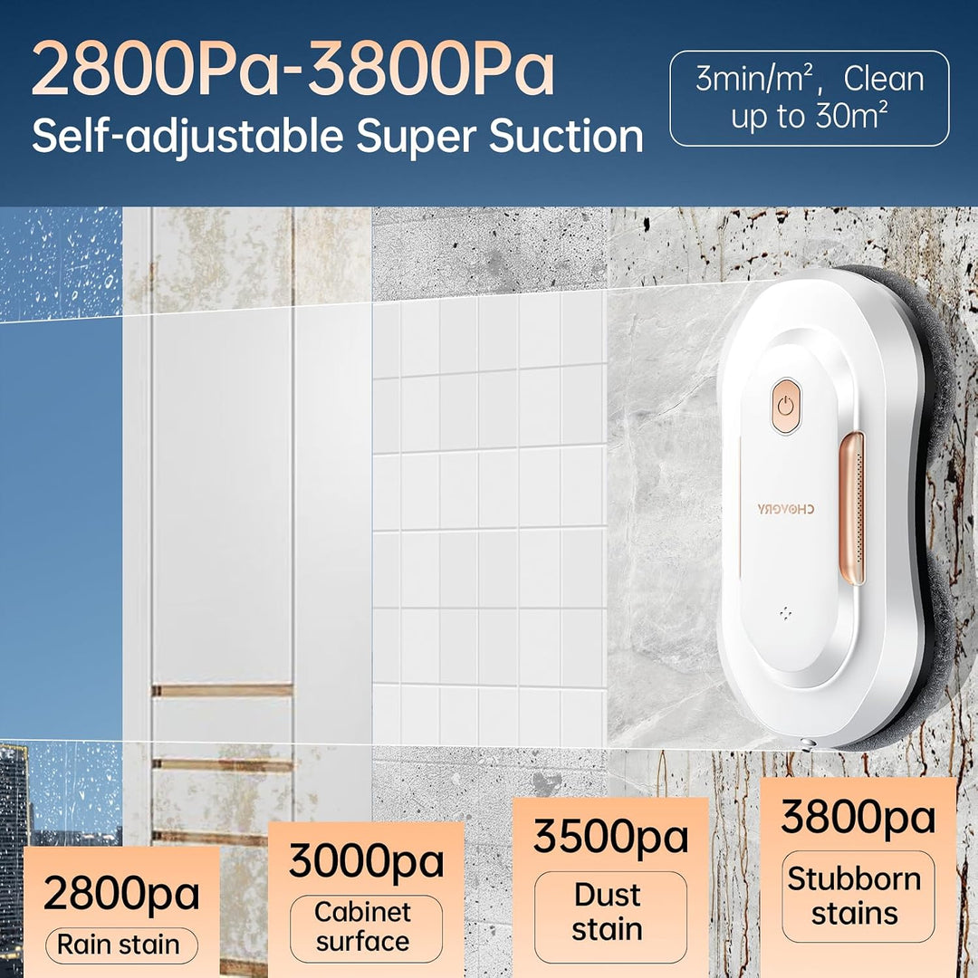 CHOVERY CL-3 3000Pa Fensterputzroboter, Fensterroboter mit Sprühfunktion, Automatischer Fensterputze