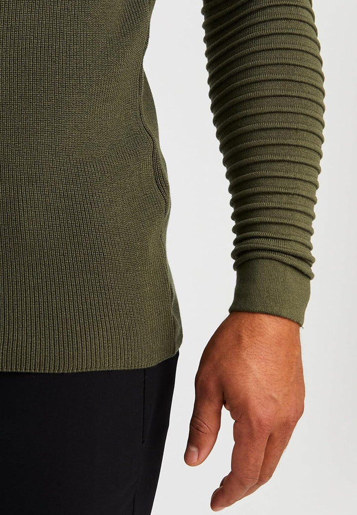 LEIF NELSON Herren Strickpullover Basic Rundhals Crew Neck Sweatshirt Langarm Sweater Feinstrick LN2