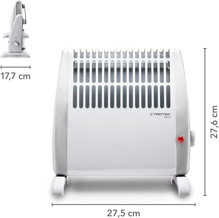 TROTEC Konvektor Heizlüfter TCH 1 E Heizgerät Elektroheizer 450 Watt Stufenlose Thermosteuerung, Wei