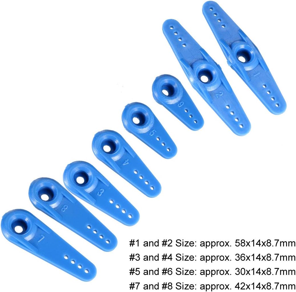 sourcing map 1 Satz Plastik Servo Arms 23T blau 3mm Loch einzelner/doppelter Arm für JR